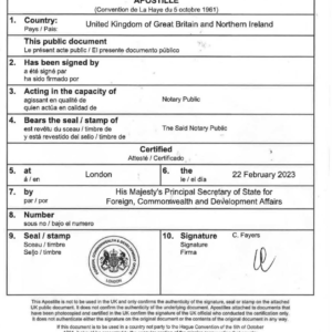 FCDO Apostille